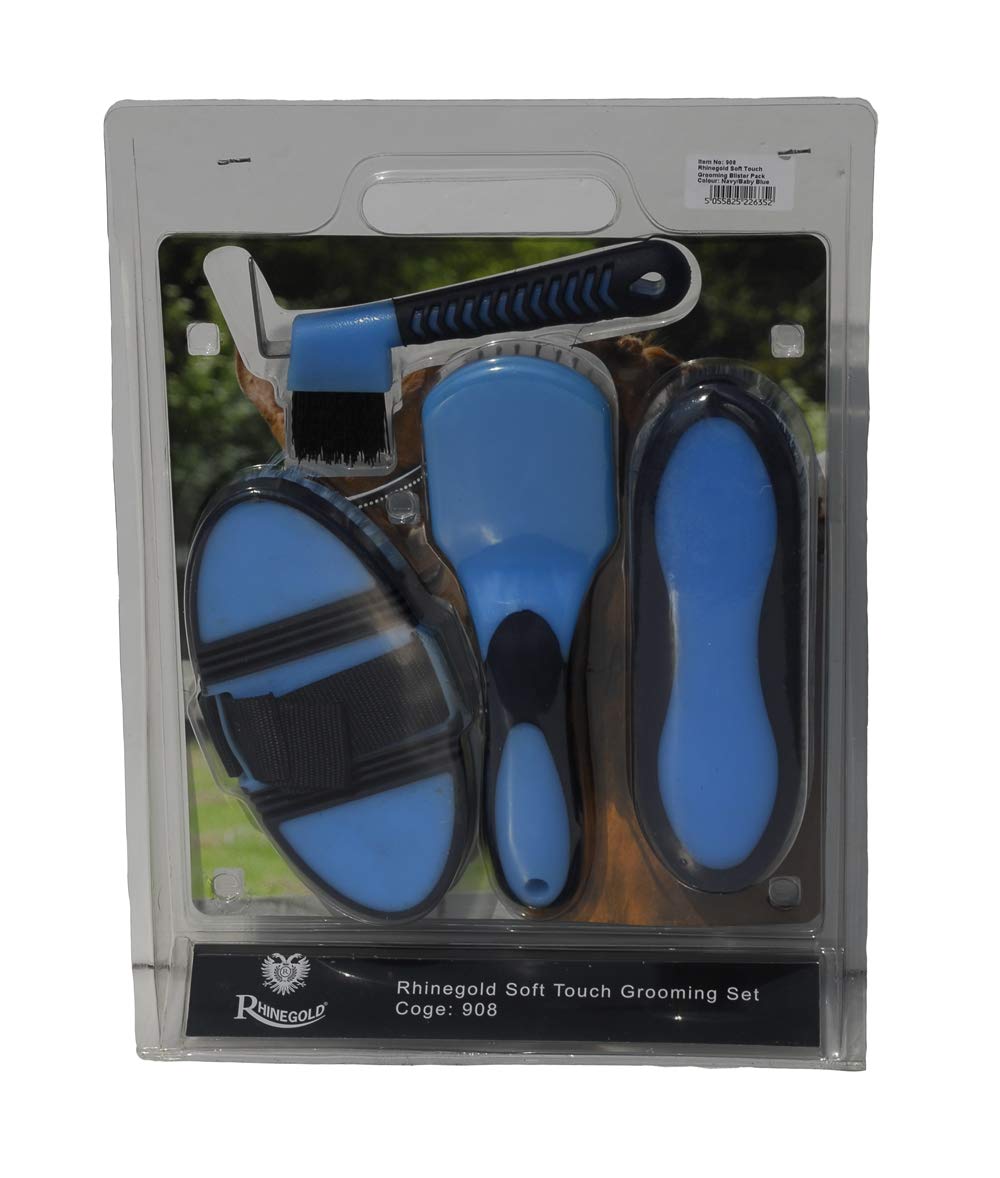 Rhinegold Soft Touch Grooming Blister Pack - Navy/Baby blue — image 1