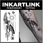 INKARTLINK 2 Sheets Religion Semi Permanent Tattoos, Lasts 1-2 Weeks | Religion Theme: Realistic water-resistant temporary ink art suits festivals, parties and daily styling.