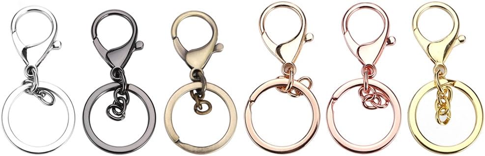 Ucatcher 6 Assorted Colours Metal Hook Lobster Clasps Lanyard Keychain Keyring for General Using DIY Jewelry Making