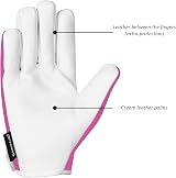 SAWANS Leather Gardening Gloves Thorns Proof for Women Men Pink M view 2
