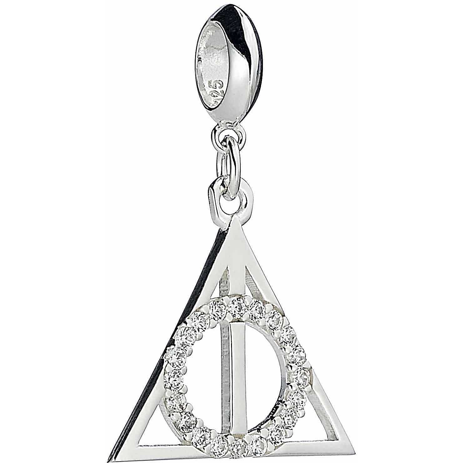 Harry Potter Sterling Silver Deathly Hallows slider charm with Crystal Elements by The Carat Shop