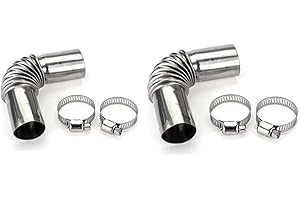 GALYACHT 2Pcs Silver Stainless Steel Air Diesel Parking Heater Exhaust Pipe Tube Elbow Connector for Webasto Eberspacher Diesel Boat Heater 13cm Exhaust Pipes and Tips Exhaust and Emissions (24mm)