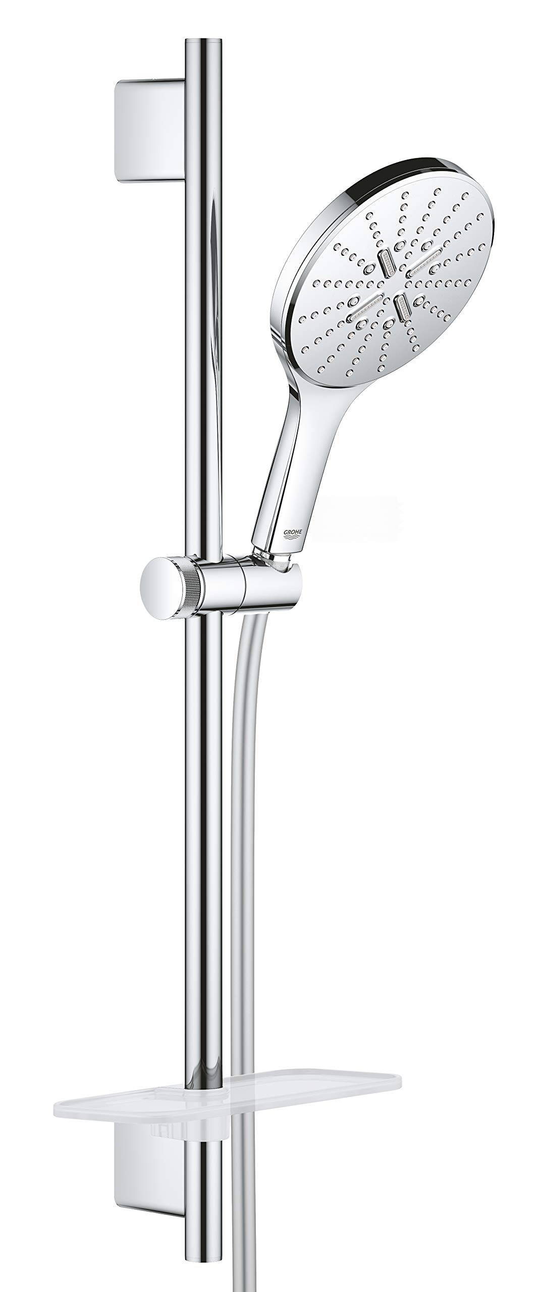 GROHE Rainshower 150 Smartactive Shower Rail Set 3-Spray 150mm Hand Shower with 600mm Rail, 1750mm Silverflex Hose Chrome Finish Made in Germany 26591000