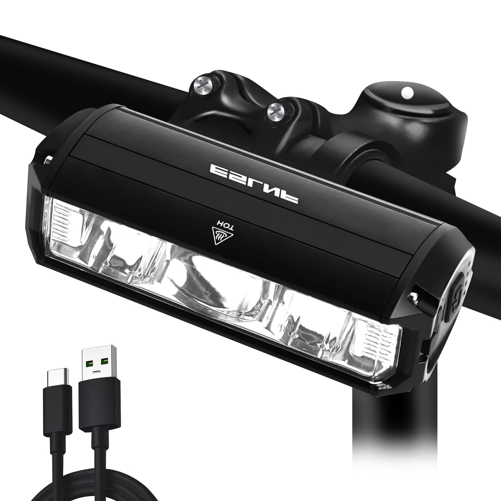 Bike Lights Set USB Rechargeable, 1200LM Super Bright Bike Front Light Flashlight 4 Lighting Modes, Waterproof Bicycle Lights for All Bike Mountain