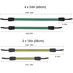 XSTRAP STANDARD 6PCS Flat Bungee Cord Set, Elastic