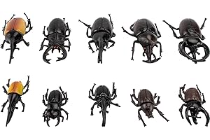 Bbiamsleep 10pcs Beetle Figurine Realistic Beetles Figure Models Garden Animal Simulated Beetle Figures