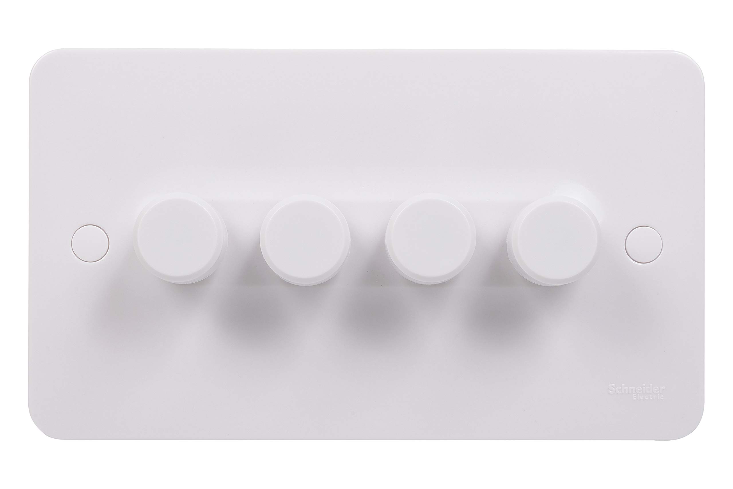 Schneider Electric Lisse White Moulded - 4 Gang 2 Way Dimmer Light Switch, 250 W/250 VA, GGBL6042CS, White