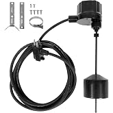 WASSERMANN Vertical Float Switch with 10FT Cable (Piggyback Plug), AC 115V 16Amps, Mechanical Sump Pump Float Switch for Water Tanks, Sump pump, Basement Sump basin, Black