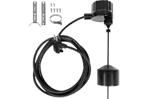 WASSERMANN Vertical Float Switch with 10FT Cable (Piggyback Plug), AC 115V/230V 16Amps, Mechanical Sump Pump Float Switch for Water Tanks, Sump pump, Basement Sump basin, Black