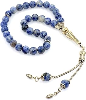 ALBATROSART -Gentle Men Collection- Prayer Beads-Worry Beads-Tesbih-Tasbih-Tasbeeh-Misbaha-Masbaha-Subha-Sebha-Rosary (Blue Aventurine Stone-8 mm-)
