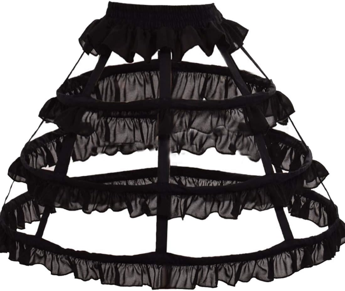 MAYSONG Women's Hoop Skirt 4-Loop Cage Skirt overskirt Bustle Petticoat Crinoline