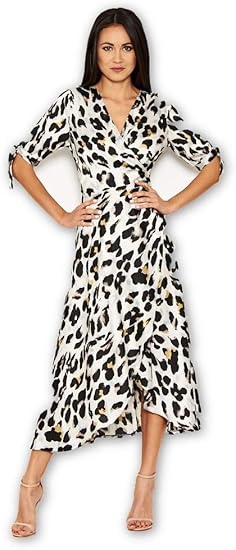 ax paris leopard print wrap dress