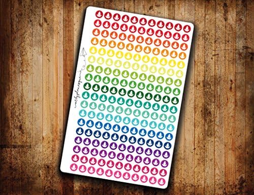 Yoga Planner Sticker Workout Exercise Rainbow Circle Icon Die Cut Removable and Repositionable Vinyl Stickers For A5 Planners Filofax Kikki K and More