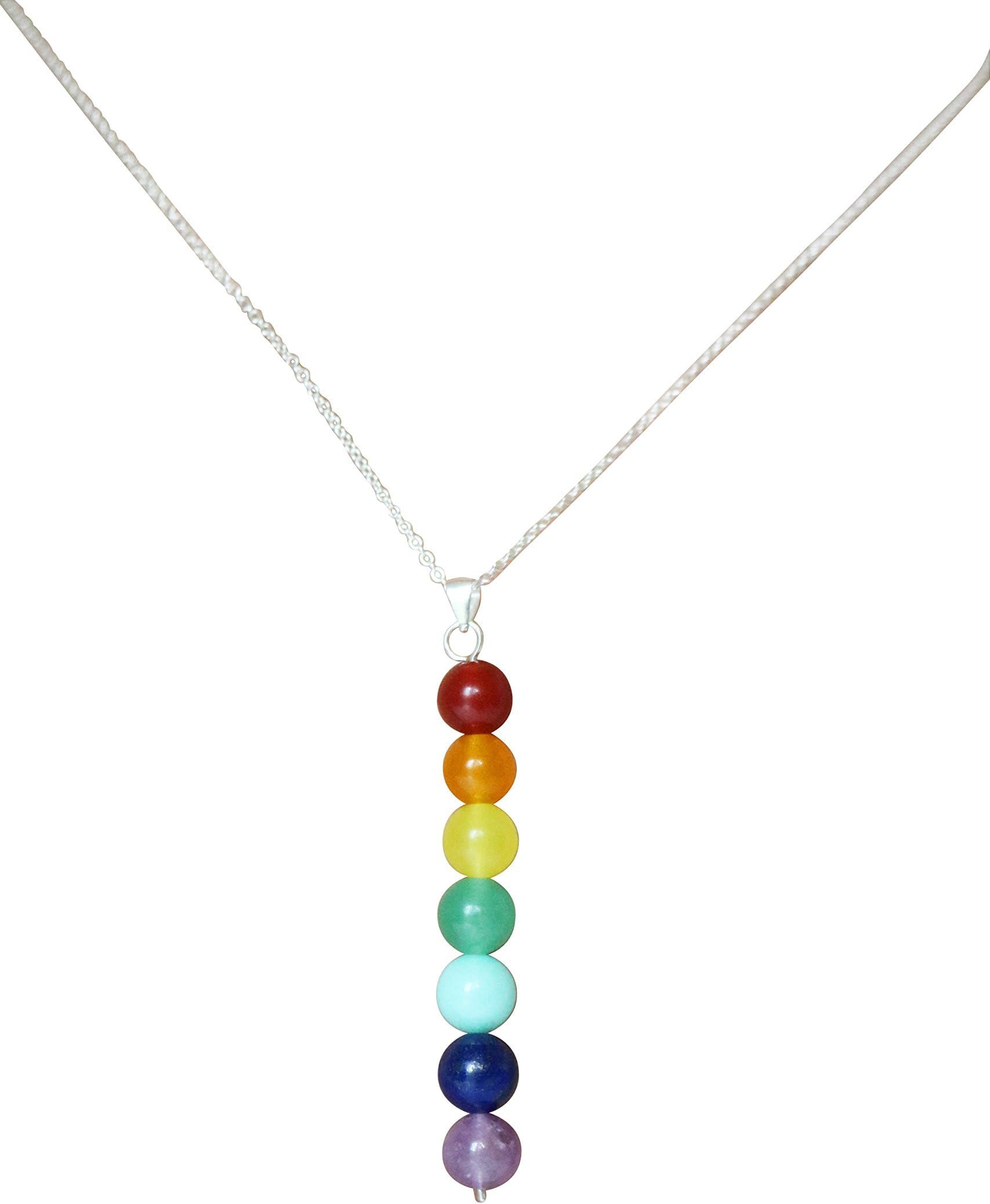 Swaxbees 7 Chakra Necklace with Crystal Pendant and Adjustable Chain