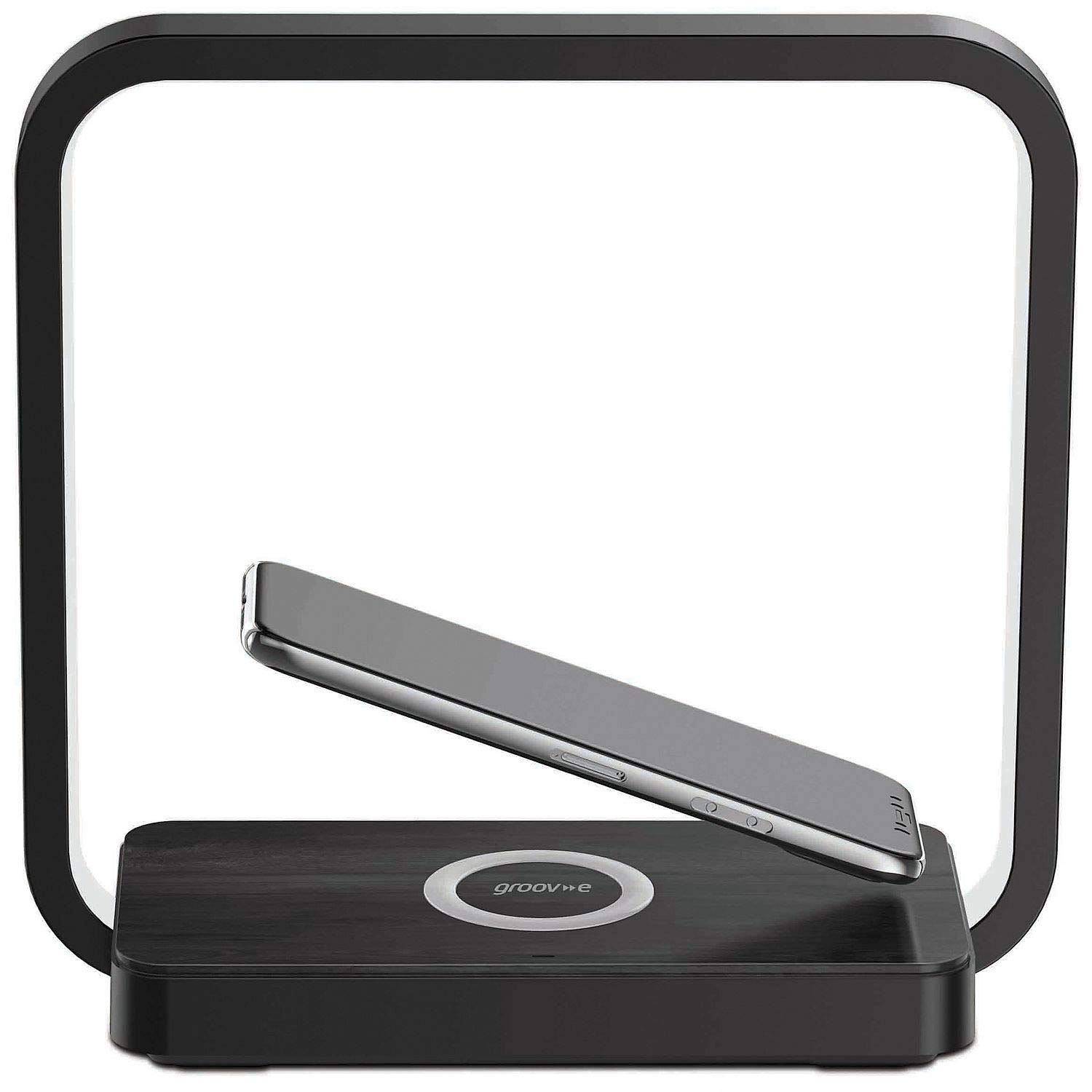 Groov-e Artemis Wireless Charging Station with LED Touch Light - 2-in-1 Charger & Lamp with 3 Levels of Brightness - Suitable For House Or Office - Black