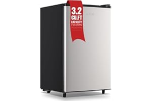 DEMULLER Upright Freezer 3.2 Cu.ft Freezer Single Door Freestanding Small Freezer with Adjustable Thermostat Front Door Open Mini Freezer for Kitchen, Apartment, Basement, Dorm, Silver