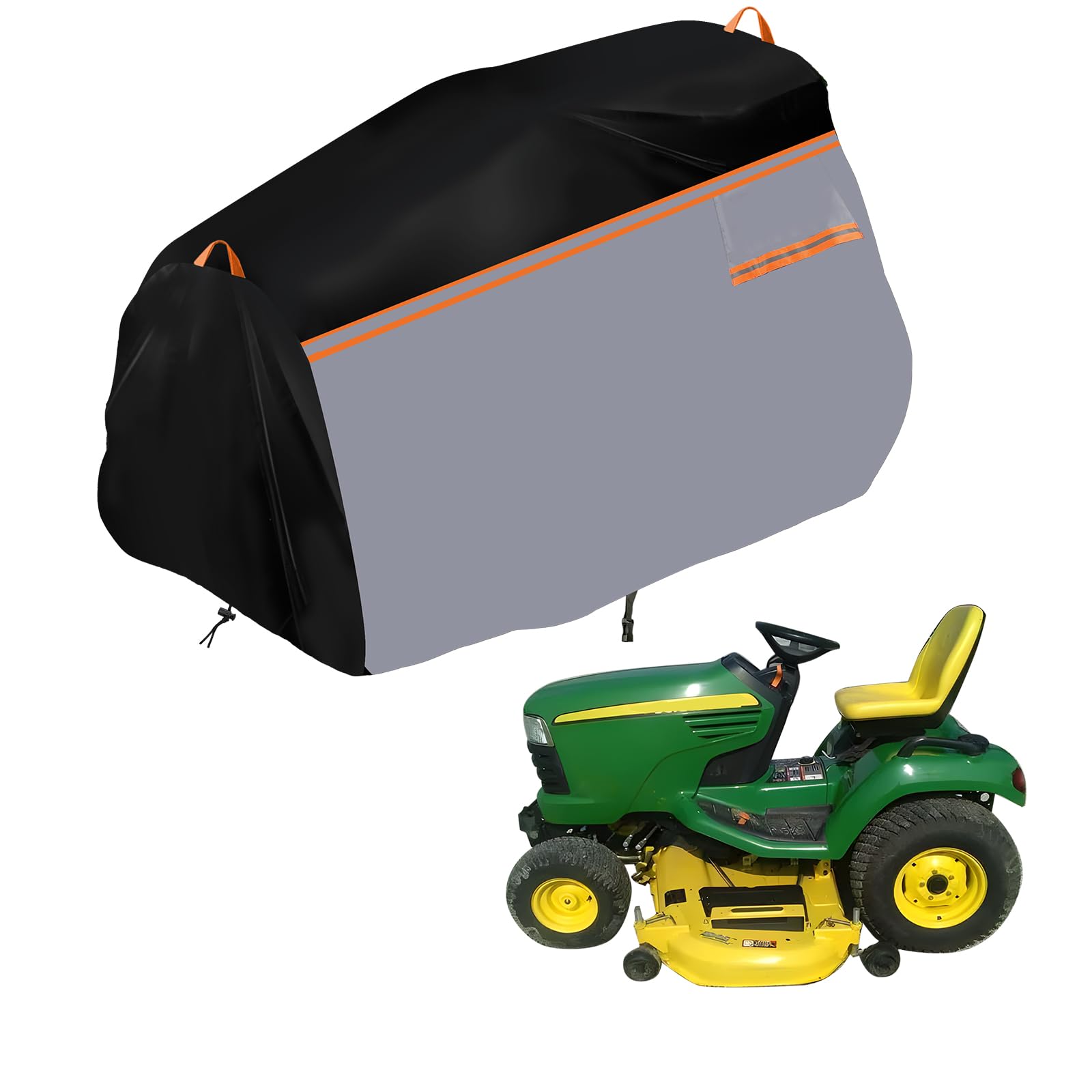 600D Lawn Tractor Cover - 183 x 137 x 117 cm Waterproof Dust UV Resistant Riding Lawn Mower Cover with Drawstrings and Protective Bag for All Season/Weather