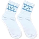 FADXIN Bride Socks, Bride To Be Something Blue Gift, Bachelorette Party Decorations, Wedding Day Bridal Footwear Gift