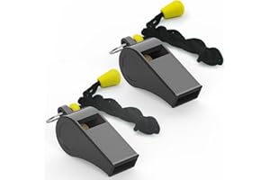 WONAPAD Whistle，2 Packs Plastic Sports Whistles with Lanyard, Loud Crisp Sound Whistle Great for Coaches, Referees,Teachers and Officials