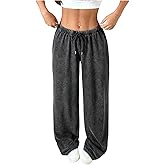 RoseSeek Women's Acid Washed Baggy Sweatpants Drawstring Waist Wide Straight Leg Track Pants