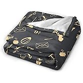 Flannel Throw Blanket 60"x50" for Couch and Bed, Soft Cozy Lightweight Blanket for All Season Use, Warm Sofa Blanket for Living Room Naps