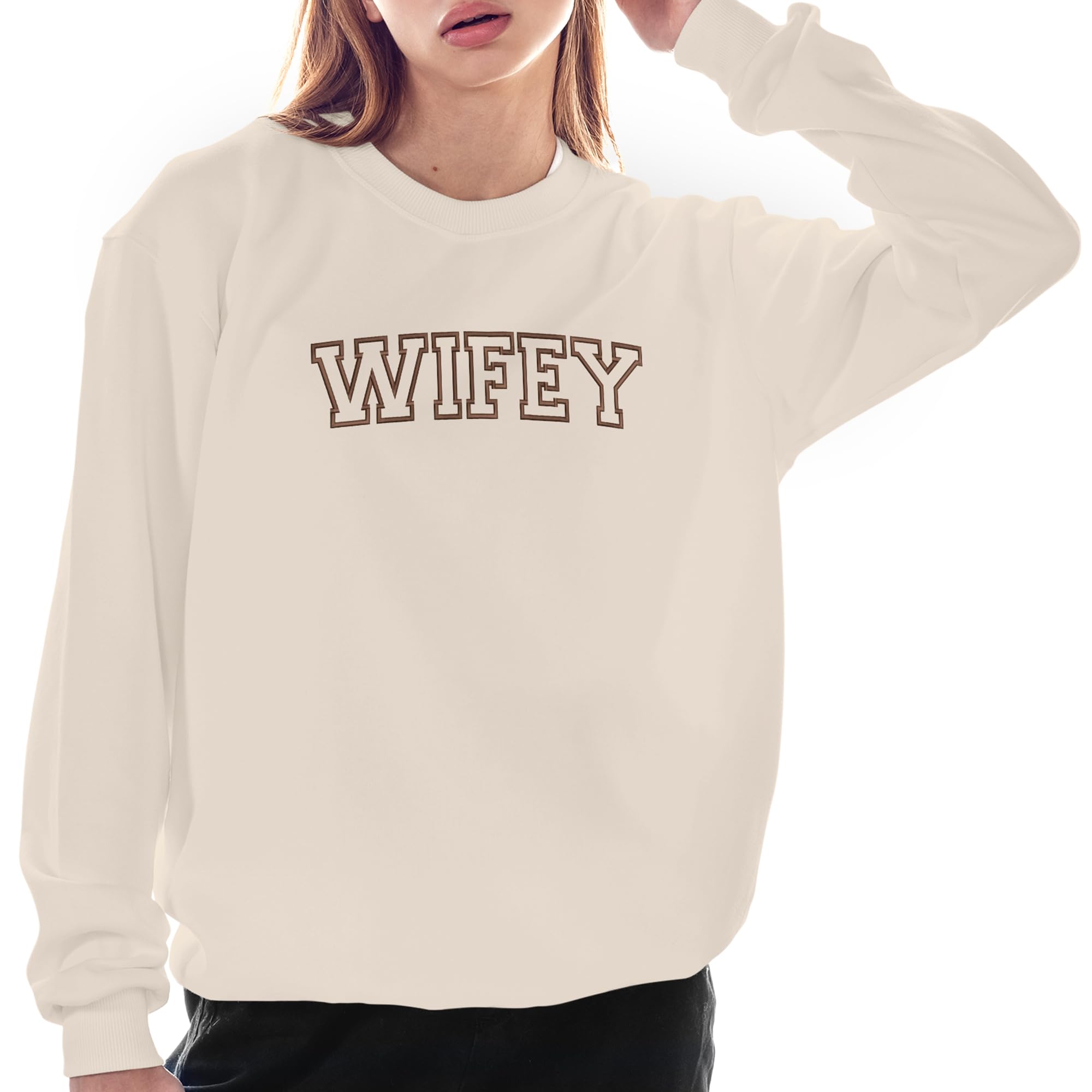 NICHEBEE Wifey Sweatshirt Embroidered - Wife