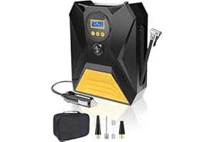 Atsanc Tire Inflator, 12V DC Portable Air Compressor with Auto-Shutoff Design, Fast-Inflating Electric Air Pump for Car Tires, Auto Digital Car Tire Pump 150PSI Max with LED Light for Various Purposes
