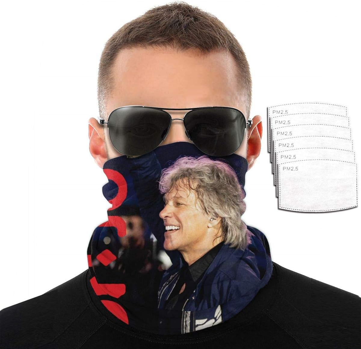 Bon Jovi Bandanas With Carbon Filter, Summer Face Mask