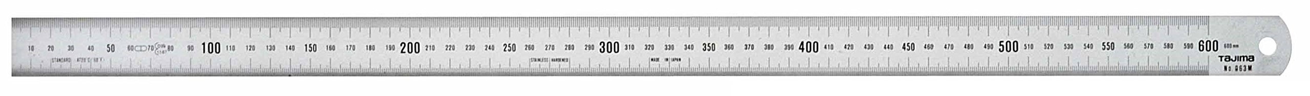 Tajima SSR60MC Stainless Steel JIS-Class 1 Precision Rule, Silver, 600 x 30 mm