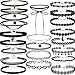 22 PCS Black Choker Necklaces Set Womens Velvet Choker Set Classic with Lace Tattoo Charm Girls Stretch Necklace (Pack of 22)