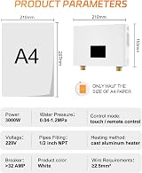 YUCHENGTECH 3000W Mini Instant Water Heater Tankless Electric 220V Remote view 7
