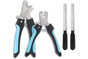 KABUDA 2 Pack Pet Nail Trimmer Clipper Set with 2 Nail Files, Dog Nail Clippers for Small, Large & Medium Dogs Cats Pet Toenail Clippers with Nail Files