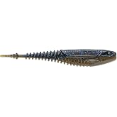 CrushCity Freeloader Soft Plastic Swimbait Minnow, Natural Swimming Action for Jig Heads &amp; Multi-Species Bass Fishing, 4-1/4", Black Blue Green Pumpkin