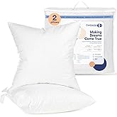 Continental Bedding | 50/50 Down and Feather Blend Throw Pillow Insert | 100% Cotton 250TC Shell | Medium Loft Decorative Cushion | 18x18 | 2 Pack