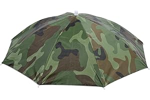 PATIKIL OD 27.2" Umbrella Hat, 1Pcs Oxford Fabric Folding Single Layer Sun Rain Cap with Head Strip for Outdoor Hiking Fishin