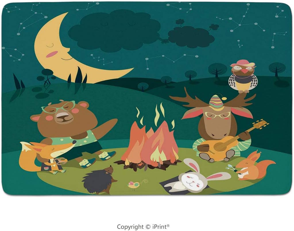 Alfombra de baño, animales, dibujos animados, escena de animales