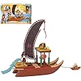 Mattel Disney Moana 2 Toy Playset with Floating Adventure Canoe, Small Doll, 1 Character Friend, 6 Play Areas & 10 Accessorie