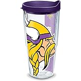 Tervis NFL Minnesota Vikings - Colossal Made in USA Double Walled Insulated Tumbler Travel Cup Keeps Drinks Cold & Hot, 24oz, Classic