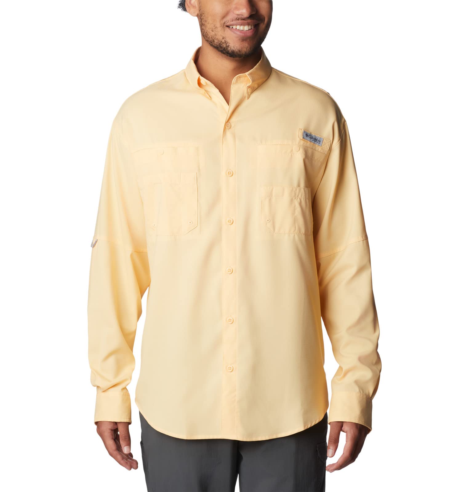 Columbia Men's Tamiami II Long Sleeve Shirt, Cocoa Butter, 6X Big Image