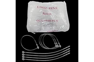 Kmitmuk 3000Pcs Plastic Hang Tag Snap Lock, 5" Tag Fastener Pin Security Loop Lock for Retail Store Clothing(Transparent)