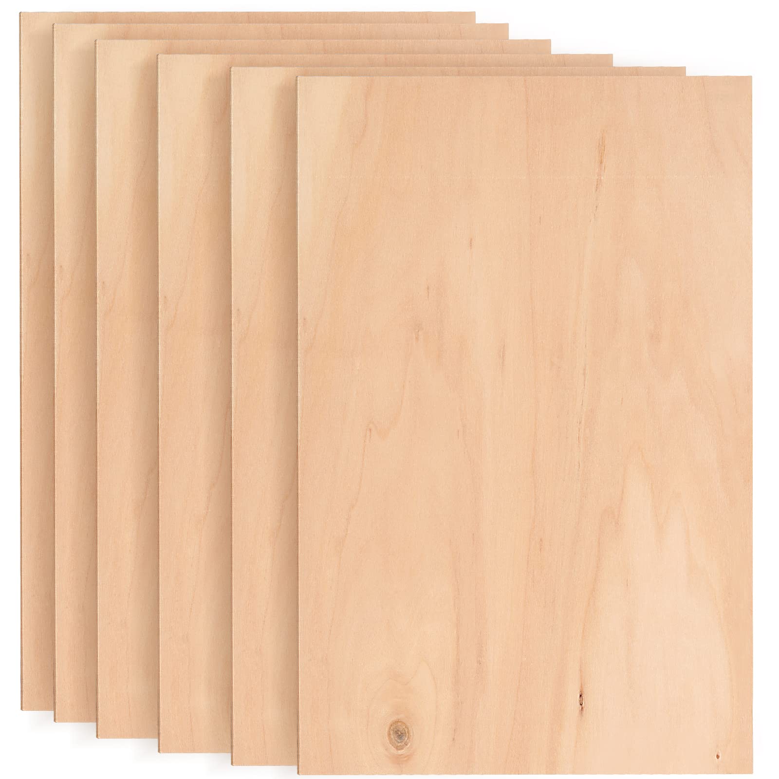 SINJEUN 40 Pack Plywood Sheets, 20 x 10 x 0.3 cm Unfinished Plywood Basswood Board, Thin Plywood Sheets Wooden Cutouts for Crafts, Wood Burning, Laser Projects, Wood Engraving