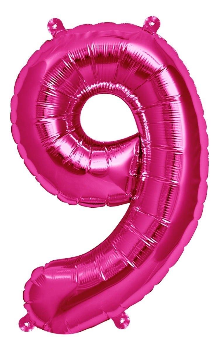 Northstar Balloons 9 Magenta 16" Number - Foil Balloons, 275309