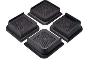 Sunifier Bed Risers 1 inch Heavy Duty 4 Pack, L Shape Furniture Risers 1 inch Support 5000LBs, Oversized Bed Lifts Risers for Dorm Beds Frame, Sofa, Desk, Couch, Chairs Legs (Black 4-Pack 1 inch)