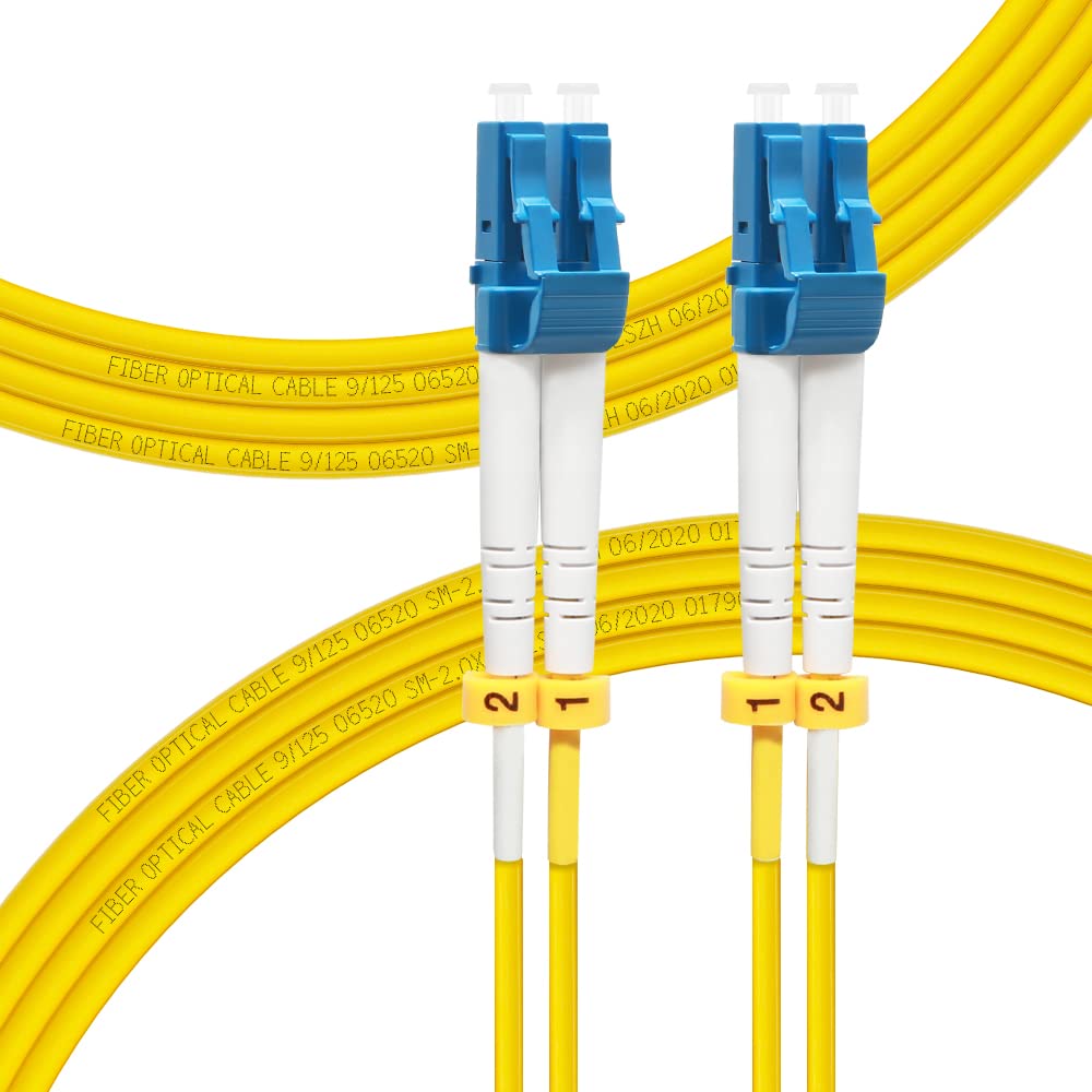 FLYPROFiber 3m/10ft OS2 LC to LC Fiber Patch Cable | Length Options: 0.2m-200m, Single Mode Duplex, 9/125um SMF Fiber Optic Cable Cord LSZH 3Meter(10ft)