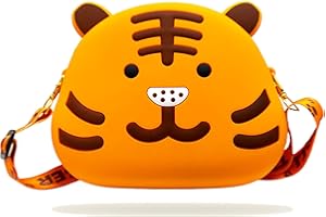 PHENNFUSION Cute Panda Silicone Crossbody Purse Small Satchel Shoulder Bag Handbag Purse for Women Mini Bag for 3 4 5 6 7 8 Year Old Girls Kids Toys Toddler (Yellow Tiger, big)