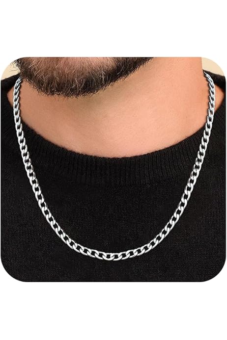 20 Inch Men's Stainless Steel Rope Chain Thick Silver