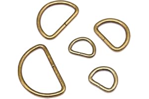 Swpeet 100 Pcs Bronze Assorted Multi-Purpose Metal D Ring Semi-Circular D Ring for Hardware Bags Ring Hand DIY Accessories - 