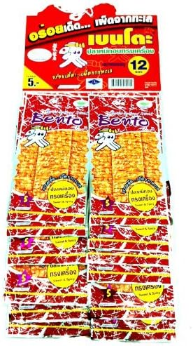 100 Bento Bake Seasoned Squid &amp; Surimi Seafood Snack Sweet &amp; Spicy Flavor From Thailand
