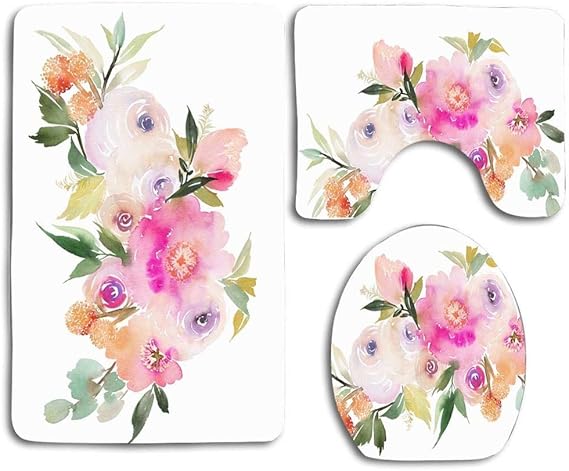 Verde Hermosa Acuarela Rosas de Amapola Naturaleza Abstracta Rosa Flor