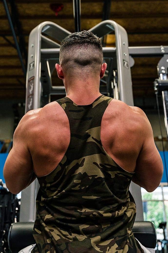 YoungLA Stringer Tank Tops Men with Raw Edges Cut Scissors Trends 318: Clothing